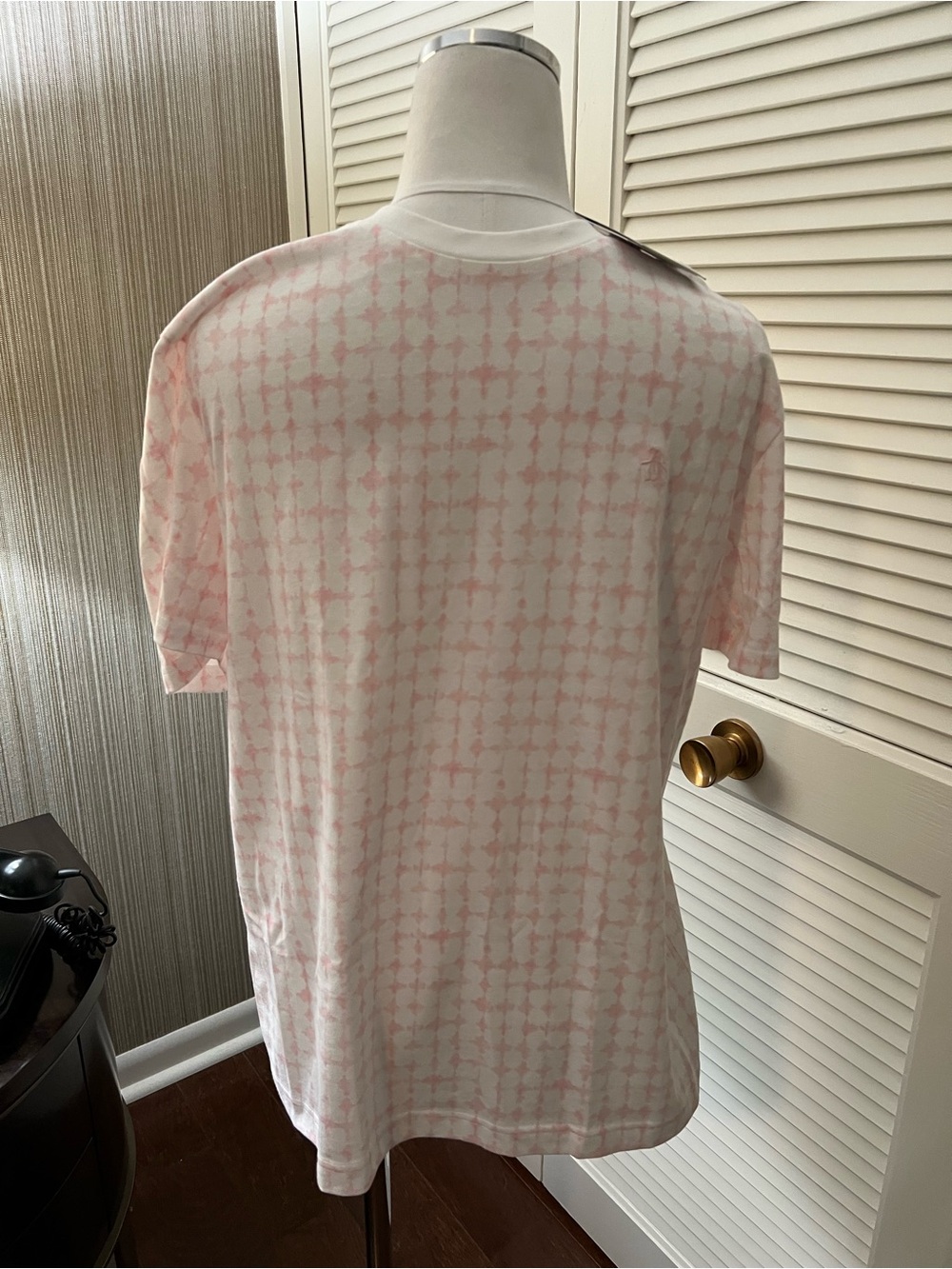 Men's Light Pink Patterned Short Sleeve Crew Tee
